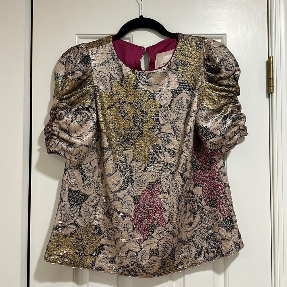 Anthropologie Sequin Top